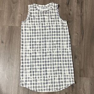 Dalia Gray and White Sleeveless Midi Dress Women’s Casual New Dress Tie Dye
